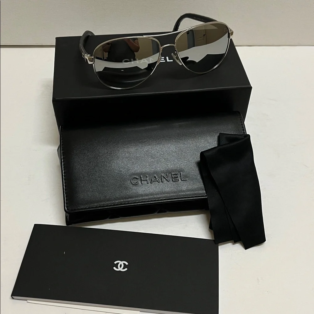 Chanel Metallic Aviator Sunglasses